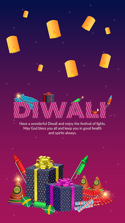 Portrait template for diwali festival