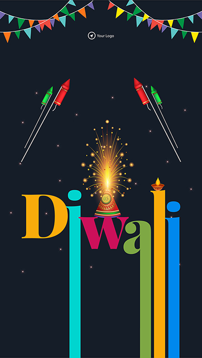 Portrait template of a diwali festival