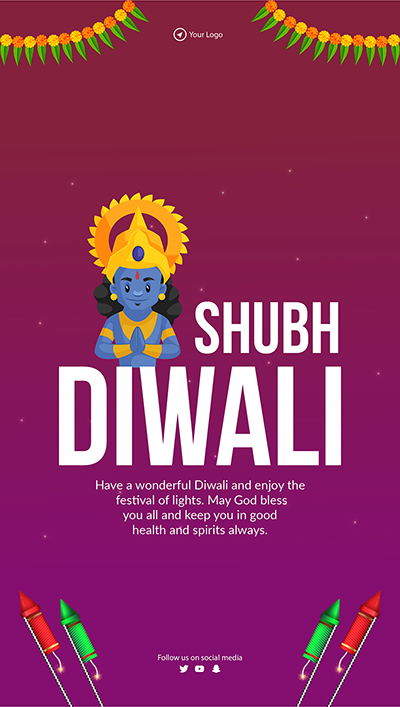 Portrait template of shubh diwali