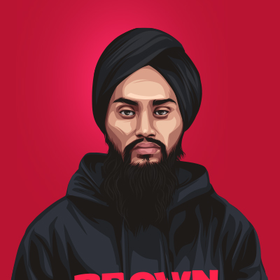 Shinda Kahlon Musical Artist & Rapper Vector Illustration