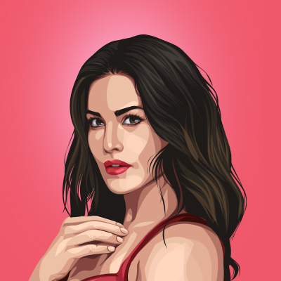 Sunny Leone Indian Actress Vector Portrait Illustration