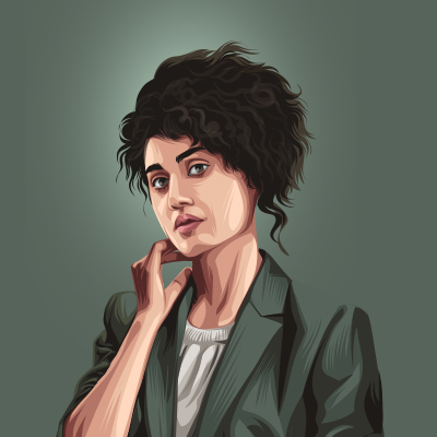 Taapsee Pannu Indian Actress Vector Portrait Illustration