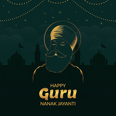 Template banner of happy guru nanak jayanti