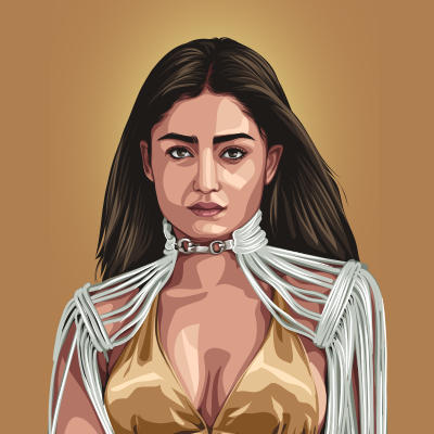Tridha Choudhury Indian Actress Producer Vector Illustration