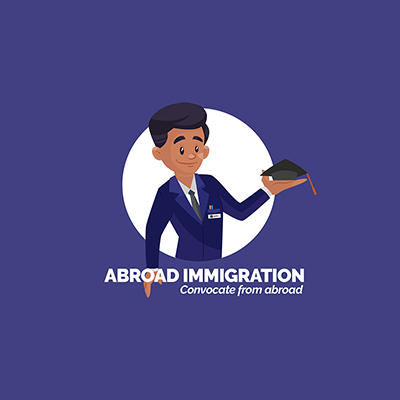 Abroad immigration vector mascot logo template