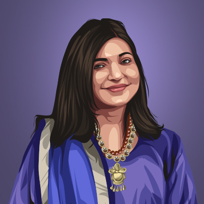 Alka Yagnik Playback Singer Vector Portrait Illustration