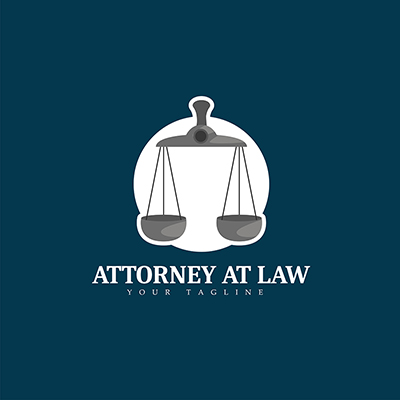 Attorney at law vector mascot logo template