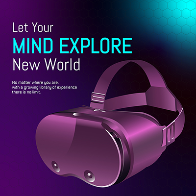 Banner template for let your mind explore new world