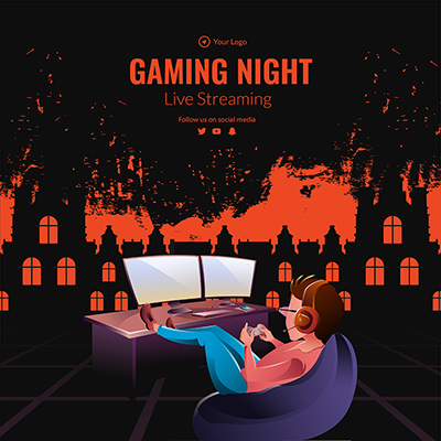Banner template for the gaming night live streaming