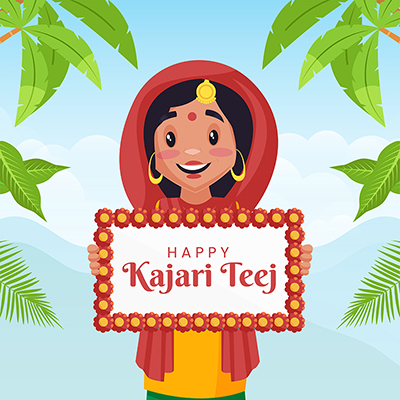 Banner template for the happy kajari teej worship day