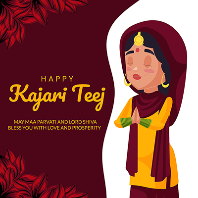 Banner template of happy kajari teej worship day