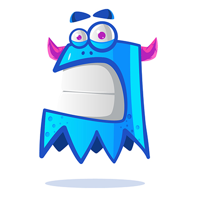 Blue monster is showing its teeth