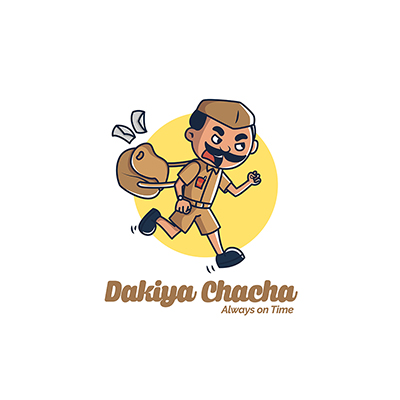 Dakiya chacha always on time mascot vector logo template