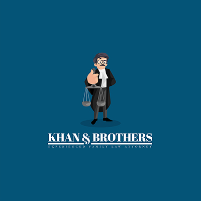 Khan and brothers law attorney vector mascot logo template