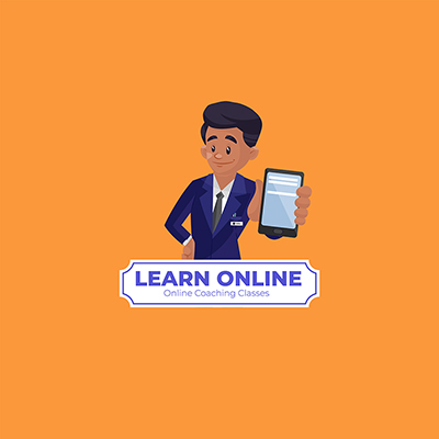 Learn online coaching classes vector mascot logo template