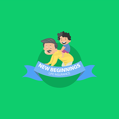 Life insurance new beginnings vector logo template