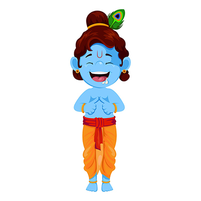 Lord Krishna is laughing