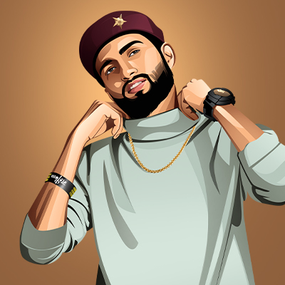 Abhishek Bensla Indian Rapper Vector Portrait Illustration
