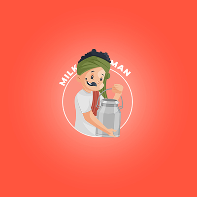 Milk man vector design logo template