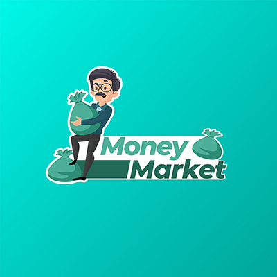 Money market mascot vector logo template
