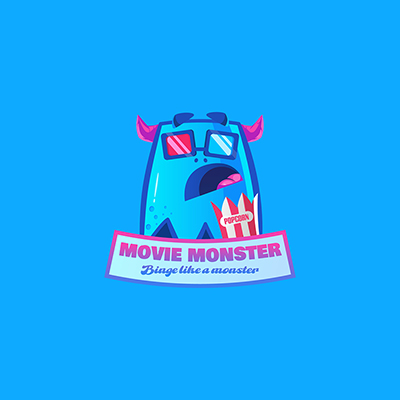 Movie monster vector mascot logo template