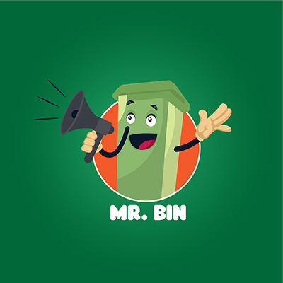 Mr bin vector mascot logo template