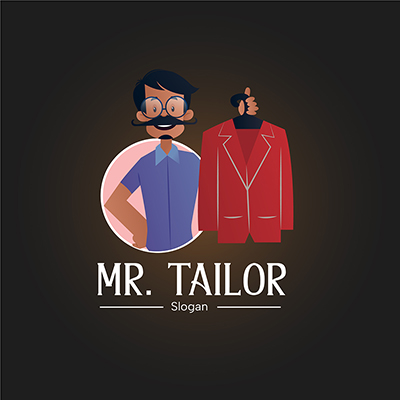 Mr tailor vector mascot logo template