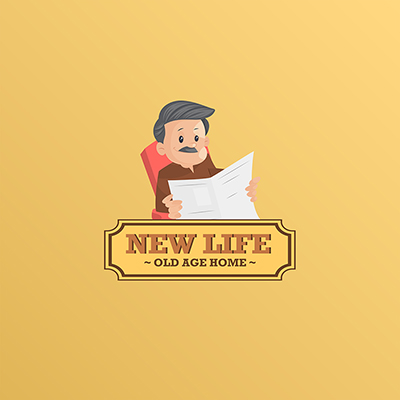 New life old age home vector mascot logo template