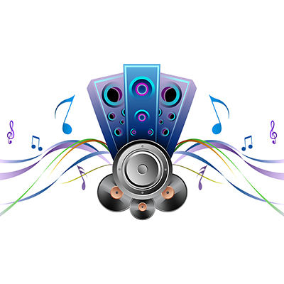 Party Dj music speaker vector illustration