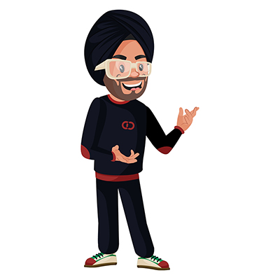 Punjabi singer is talking and giving hand expression