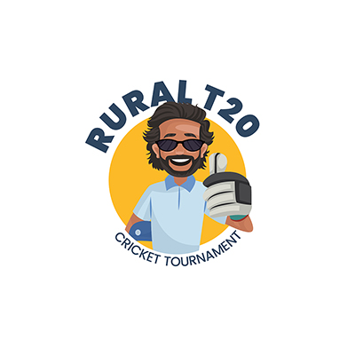 Rural T20 cricket tournament mascot logo vector template