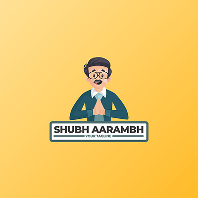 Shubh aarambh vector mascot logo template