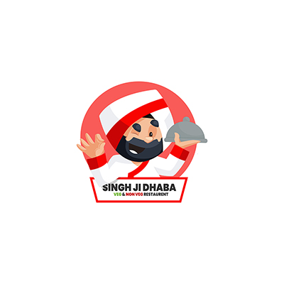 Singh ji dhaba veg and non veg vector mascot logo template
