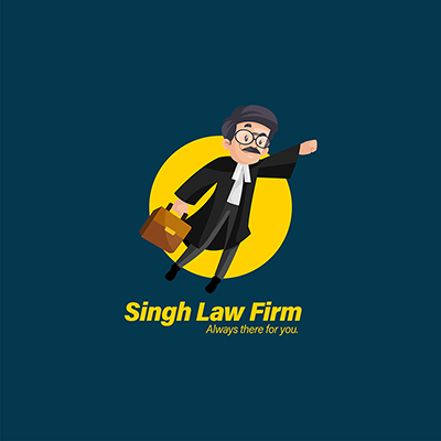 Singh law firm vector mascot logo template