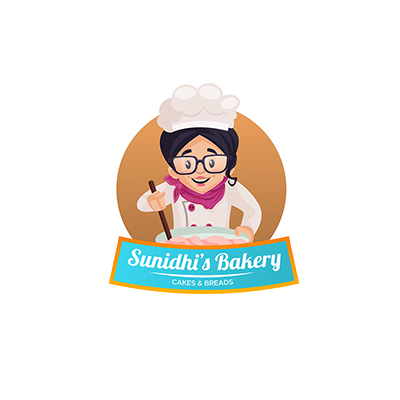 Sunidhi bakery cakes and breads vector mascot logo template
