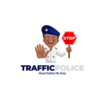Traffic police vector mascot logo template