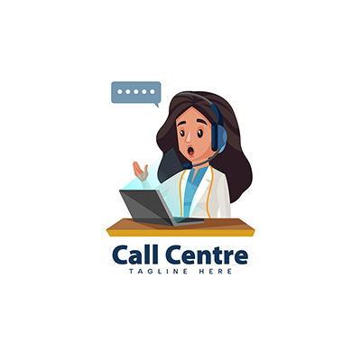 Call centre vector logo template design