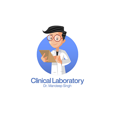 Clinical laboratory vector mascot logo template