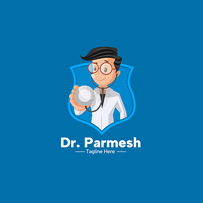 Dr parmesh vector mascot logo template