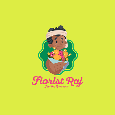 Florist raj vector mascot logo template