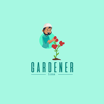 Gardener vector logo template design
