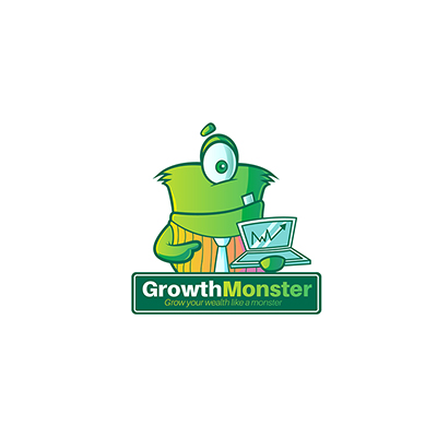 Growth monster vector mascot logo template