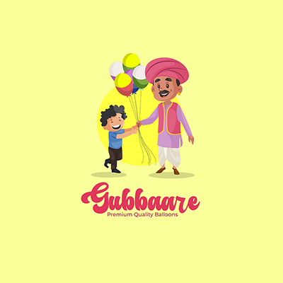 Gubbaare premium quality balloons vector mascot logo template