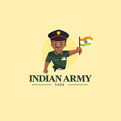 Indian army vector logo design template