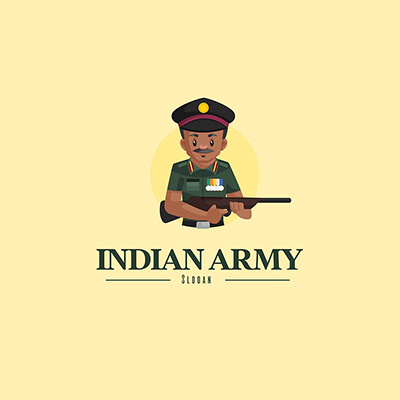 Indian army vector logo mascot template