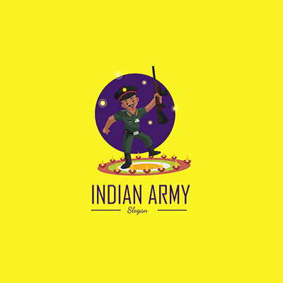 Indian army vector mascot logo template
