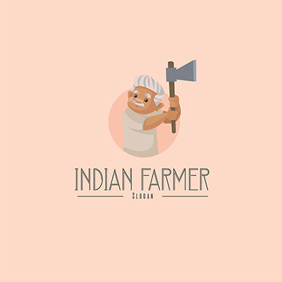 Indian farmer vector logo template design