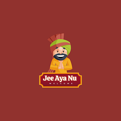 Jee aya nu welcome vector mascot logo template