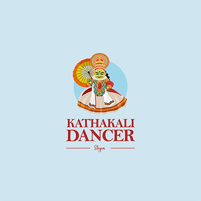 Kathakali dancer vector logo template design