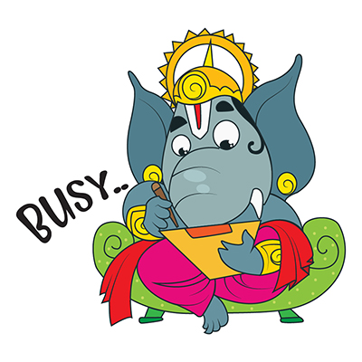 Lord ganesha is busy in paper work